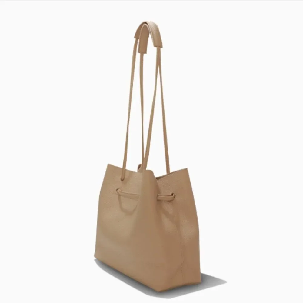 8 Other Reasons Vegan Leather Slouchy Bucket Bag Tan Neutral Boho Slouchy
